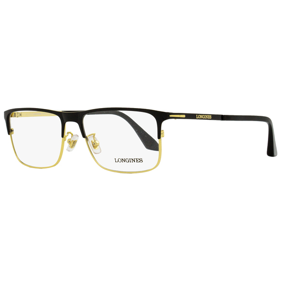 Longines LG5005-H Rectangular Eyeglasses 02A Matte Black/Gold 56mm - Picture 1 of 2